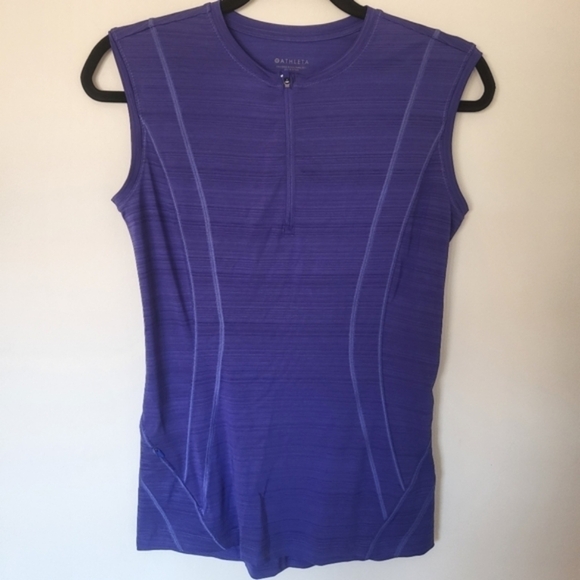 EUC Athleta Pacifica Illume UPF Fitted Tank Blue Purple Xsmall - Picture 2 of 12